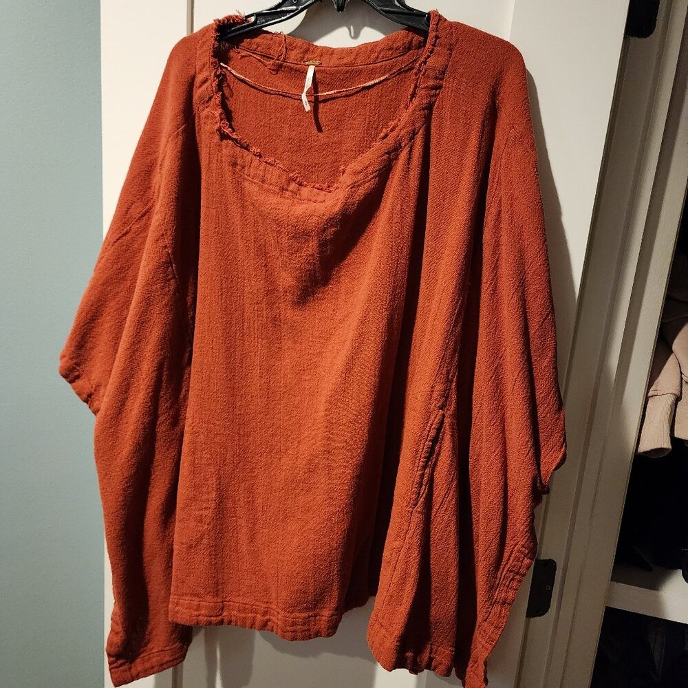Free People Oversized Drapey Tunic Orange Small